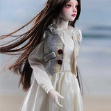 KDJSFSD 1/4 Bjd Dolls 16.3 Inch Ball Jointed Doll with White Long Dress Wig Makeup, Lifelike Pose Pretty Girl Doll for Children Girls as Birthday Gifts