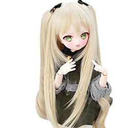 1/3 1/4 1/6 Scale Doll Wig Hair Smart Doll Hair Accessories BJD DD Heat Resistant Handmade Gift (Gold, 1/3 8.7-9 in 22-23cm)