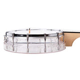 Mulucky 4-String Banjo Ukulele, Mini Banjo Ukes Transparent With Gig Bag Tuner String Strap Picks - BU80T
