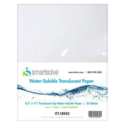 SmartSolve - IT118942 2pt Water-Soluble Translucent Paper, 8.5" x 11", White (Pack of 25)