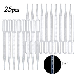 DIYASY 25 Pcs 3ML Plastic Transfer Pipettes,Disposable Graduated Pipettes Eye Dropper for Lab Science Multi- Purpose and Makeup Tool.