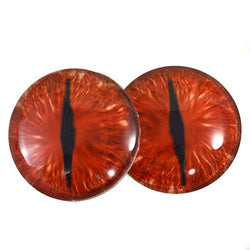 40mm Pair of Large Red Dragon Fantasy Glass Eyes