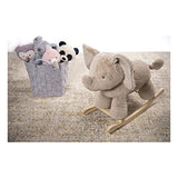 GUND Baby Elephant Rocker with Wooden Base Plush Stuffed Animal Nursery, Gray, 23"