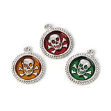 Skull Enamel Charm Pendants 6 Pack, DIY Crafts, Jewelry Making - Colorful