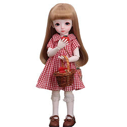 ZDD BJD Handmade Doll Clothes, Doll Collar Pink Plaid Suit Dress for 1/6 SD Girl Dolls Clothes Accessories (No Doll)