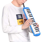 Melodica 32 Key Piano Musical Instrument for Music Lovers Beginners Gift with Carrying Bag Piano Sticker and Cleaning Cloth (Blue)