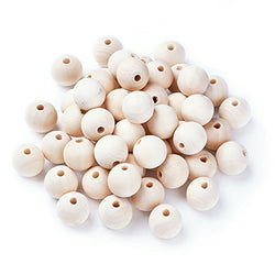 Kissitty 200-Piece 8mm Natural Unfinished Round Wood Beads Original Color Wooden Ball Spacer