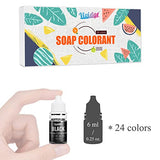 Soap Dye - 24 Color Food Grade Skin Safe Soap Coloring Bath Bomb Color Dye for DIY Soap Making Supplies - Liquid Concentrated Soap Colorant for Bath Bomb Supplies Kit, Handmade Soaps, DIY Craft