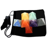 Set of 7 (SEVEN) Pyramid Chakra Set -- Engraved Pyramid Shaped Chakra Stone - Reiki -