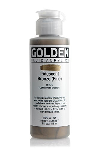 4 Oz Fluid Acrylic Iridescent Color Paints Color: Bronze (Fine)