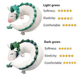 ForBEST Dragon U-Shape Pillow Plush Doll Toy Neck Pillow Anime Cute Soft Little White Dragon Best Gift for Kids (Light Green)
