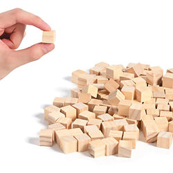 Wooden Cubes, 1/2 inch Small Wood Blocks, 180PCS Unfinished Craft Square Blocks for Crafts, Alphabet Blocks, Number Cubes or Puzzles Making