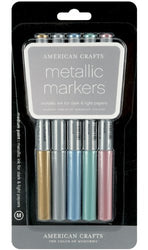 American Crafts 62264 Metallic Marker 5-Pack, Medium Point, Multi Color
