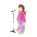 Jili Online 1/12 Miniature Microphone Mic W/ Stand Dollhouse Music Room Decor Entertainment Instrument
