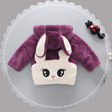 heavKin-clothes 1-6Y Toddler Kids Baby Girls Windproof Jacket Coat Winter Rabbit Hooded Thicken Warm Plush Outwear (Purple, 5-6 Years)