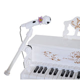 Qaba 32 Key Princess Electronic Kids Keyboard with Stool and Microphone - White