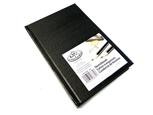 Royal & Langnickel Black A5 Sketchbook Cartridge Drawing Paper Artist Sketch Book Pad Casebound