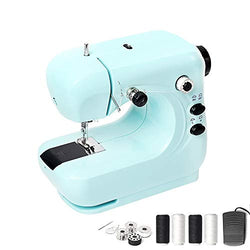 Beletops Portable Sewing Machine, Mini Electric Household Sewing Machine Lightweight Sewing Machine, Double Thread, Night Light, Foot Pedal and Free Arm, Perfect for Sewing All Types of Fabrics -Blue