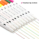 100 Color Dual Tip Brush Pen with Fineliner Tip 0.4mm and Brush Tip 1-2mm Double Tip Pens Set for Adult Coloring Books, Bullet Journal, Calligraphy, Drawing