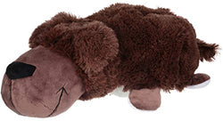 FlipaZoo 16" Plush 2-in-1 Pillow - Chocolate Labrador Transforming to White Cat (The Toy That Flips