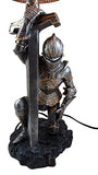 Atlantic Collectibles The Accolade Medieval Kneeling Knight Suit of Armor Side Table Lamp