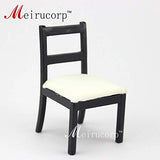 Meirucorp Dollhouses 1/12 Scale Miniature Furniture Black Dining Table and 4 pcs Chairs