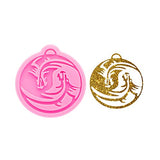 Shiny Glossy Round Circle Dragon Style Keychain Silicone Mold Epoxy Resin Casting Mold Craft Silicone Moulds for DIY Charms Jewelry Making