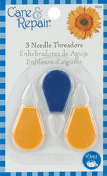 Dritz 9636D  Plastic Needle Threaders, 3-Pack, Blue/Yellow