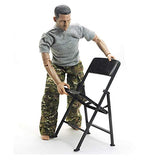 Warmtree 1/6 Scale Black Foldable Chair for 12" Action Figure Accessories Dollhouse Decoration Miniature Furniture