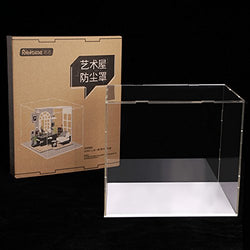 Rolife Dust Cover for Miniature Dollhouse, Transparent Acrylic Display Case Dust Proof Prevention (for DGM01-6)