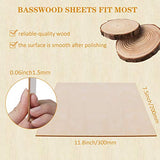 Fabbay Basswood Sheets 1/16 Inch Thin Wood Sheets Craft Wood Board Unfinished Plywood for Craft DIY Wooden Plate Model Wooden House Aircraft Ship Boat School Projects, 12 x 8 Inches (20 Pieces)