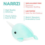 Bellzi Teal Narwhal Stuffed Animal Plush Toy - Adorable Toy Plushies and Gifts! - Narrzi