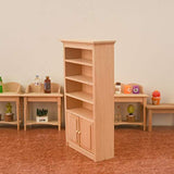 LuDa 1:12 Scale Doll House Wood Cabinet Bookshelf Model Baby Doll Living Room