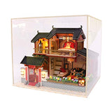 Cool Beans Boutique Miniature DIY Dollhouse Kit - Wooden Asian Dollhouse Traditional Home - with Dust Cover - Architecture Model kit (English Manual) (Asian Traditional Home)