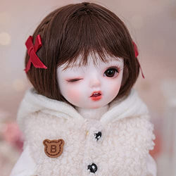 1/6 26cm BJD Doll Movable Joints Resin Doll Cute Girl SD Doll Full Set with Clothes Shoes Wig Makeup, 100% Handmade