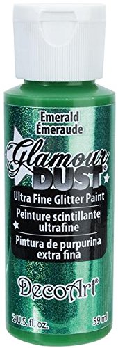 DecoArt CLDADGD06-2OZ Glamour Dust 2-Ounce Emerald Glitter Paint