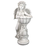 Design Toscano LY710405 Angelique's Garden Splash Angel at Birdbath Statue, Antique Stone Finish