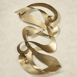 Touch of Class Reverence Abstract Wall Sculpture - Handcrafted Plated Steel - Painted by Hand in Satin Gold - Display Horizontally or Vertically - Modern Art Sculpture - Contemporary Big Decor