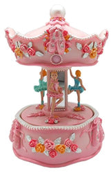 Lightahead Musical Ballerina in Carousel Figurine Christmas Music Box in Polyresin