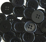 GANSSIA 1'' (25mm) Sewing Flatback Buttons Black Colored Pack of 50