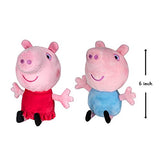 Peppa Pig and George Squeeze & Squish Plush Set, 6" – Soft & Cuddly Stuffed Animals - Toy Gift for Kids