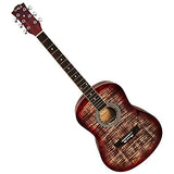 Bailando 38 Inch Acoustic Guitar Starter Kit, Dreadnought Mahogany Body, 6 Steel Strings, Redburst