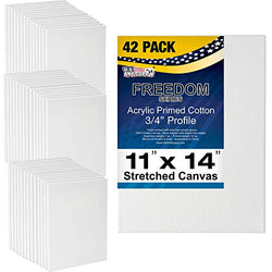 US Art Supply 11 x 14 inch Super Value Quality Acid Free Stretched Canvas 42-Pack - 3/4 Profile Primed Gesso (Super Value Pack of 42 Canvases)