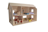 Childcraft 252363 Classic Dollhouse, 19.5" Height, 15.5" Width, 29.75" Length, Natural Wood