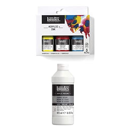 Liquitex Professional Pouring Medium + Acylic Ink Set, 3 Essential Colors