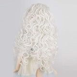 1/6 BJD with 6-7 Inch High Temperature Synthetic Fiber Long White Ombre Kinky Curly Hair Wig BJD Doll Wigs for 1/3 1/4 1/6 BJD SD Doll(1001#)