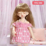 1/6 N N Doll Clothes Pink Or White Lattice T-Shirt and Black Jeans Cute for YoN Body Doll Accessories YF6-589