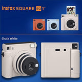 Fujifilm Instax Square SQ1 Chalk White Instant Camera + Fuji Instax Square Instant Film + Accessory Bundle