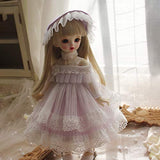 HMANE BJD Dolls Clothes for 1/4 BJD Dolls, Purple Bubble Mesh Dress for 1/4 BJD Dolls (No Doll)