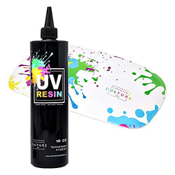 Counter Culture DIY Clear UV Resin, 16 oz Bundle 24 W UV Lamp Included, Quick Art Supplies for Coating & Casting, Great for Jewelry, Keychains - Epoxy Glue Cures Hard, No Sticky Residue